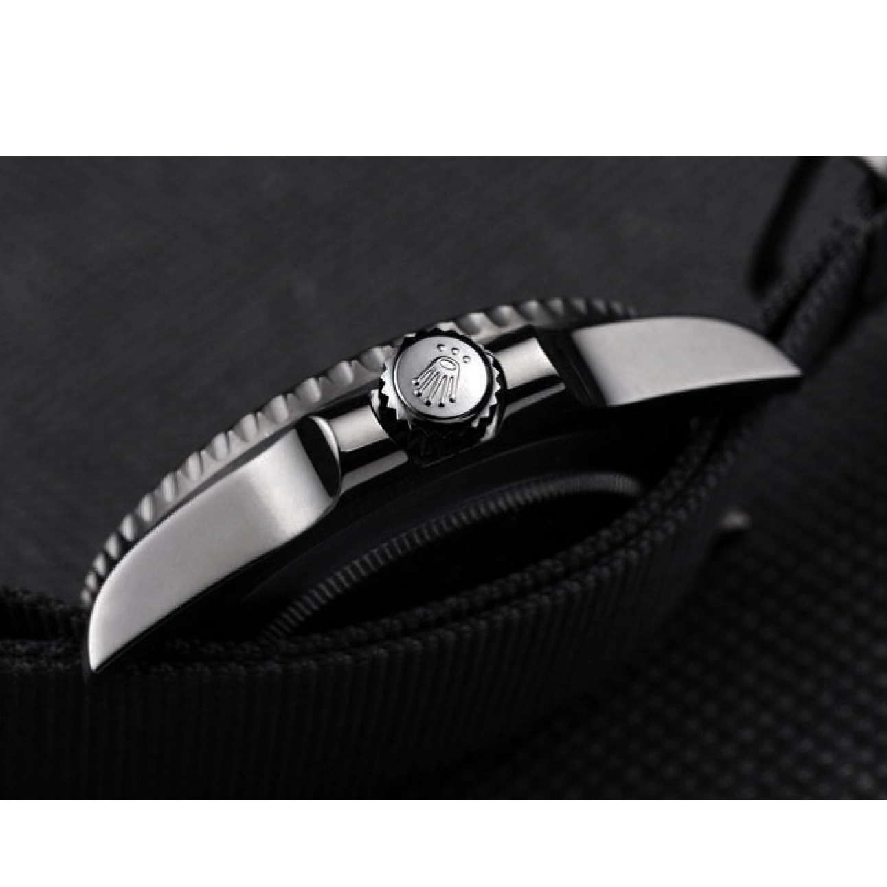 Aaa replica watch Submariner Fabric Black Black Rolex Dial Swiss Strap Pro-Hunter 0707